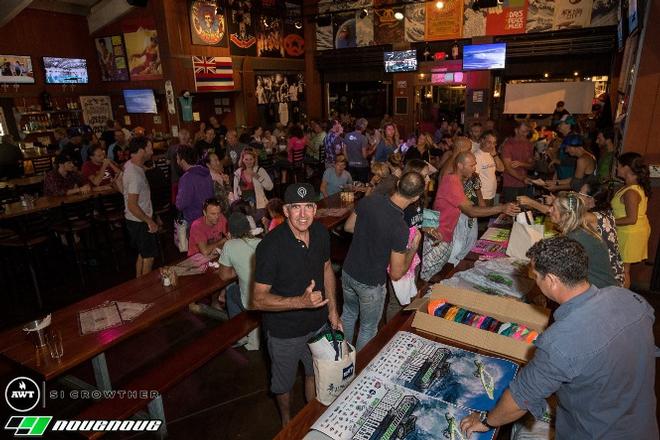 The AWT pushing Rock and Brews to capacity at the Registration Party - NoveNove Maui Aloha Classic ©  Si Crowther / IWT